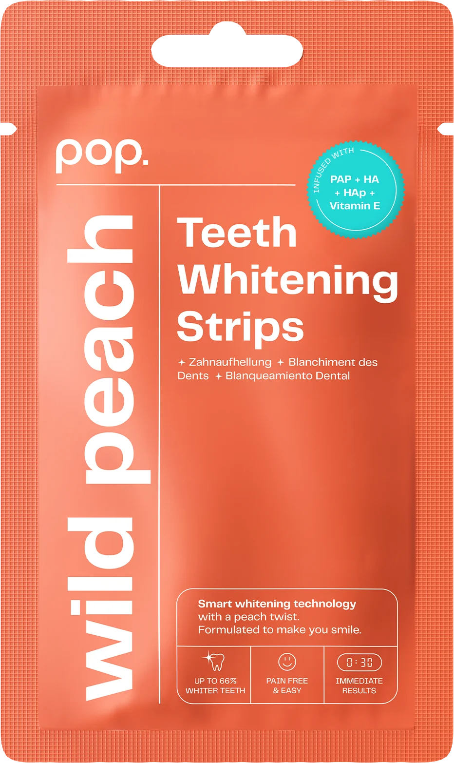 POP Oral Beauty Teeth Whitening Strips - Wild Peach